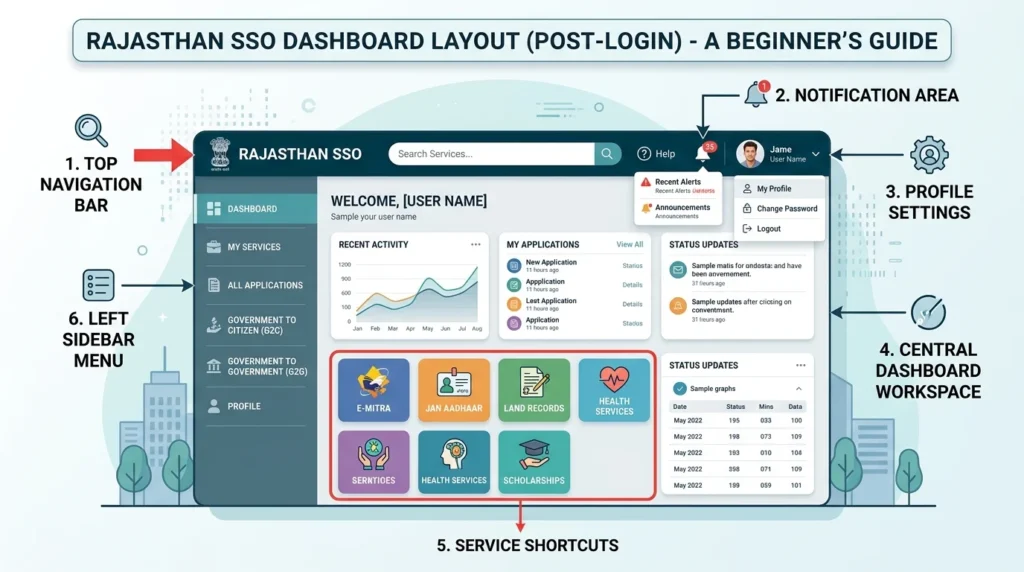 Rajasthan SSO Dashboard layout